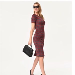 Plaid Red and Black Women's Dress